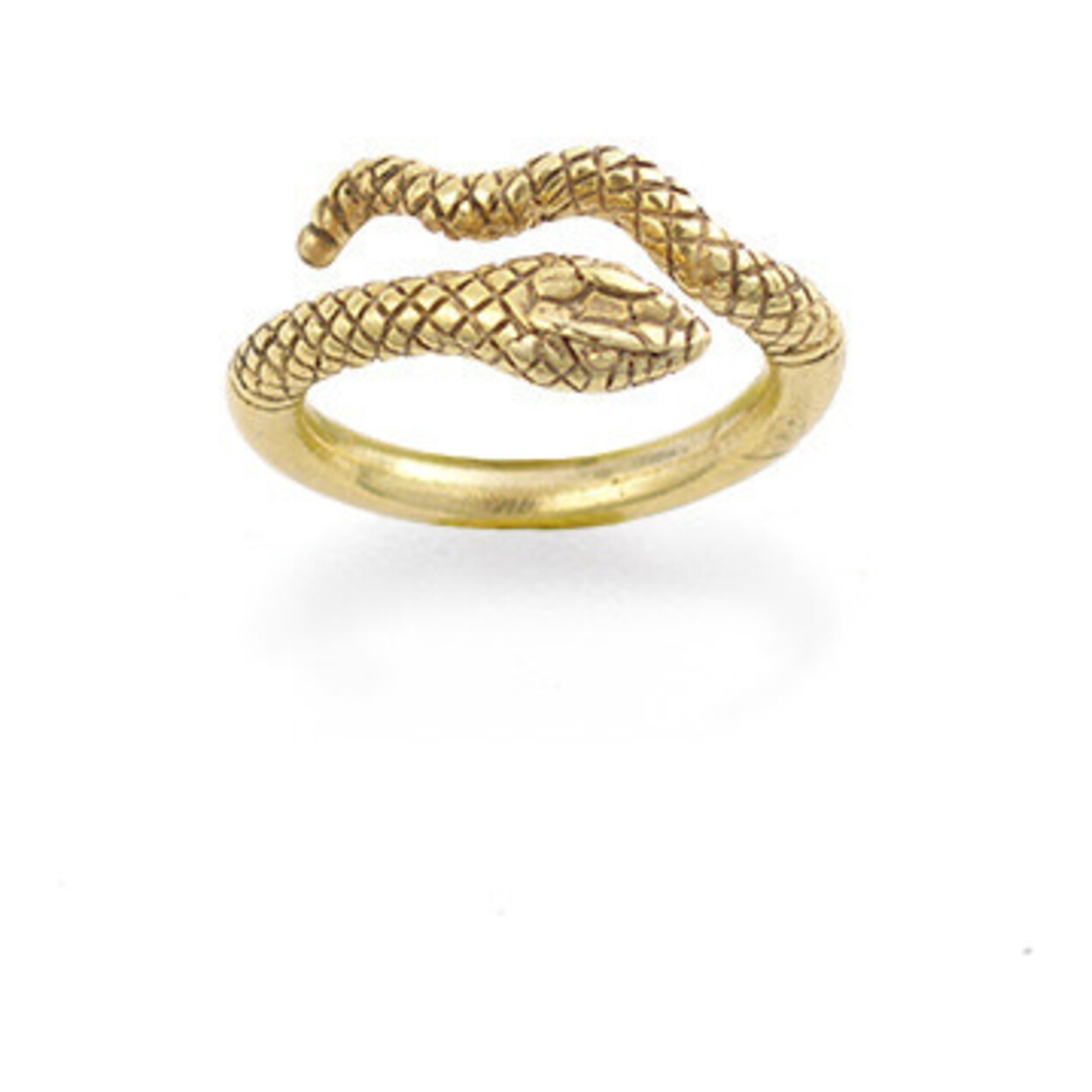 22K Yellow Gold Finish Pewter Egyptian Cleopatra Snake Ring Adjustable ...